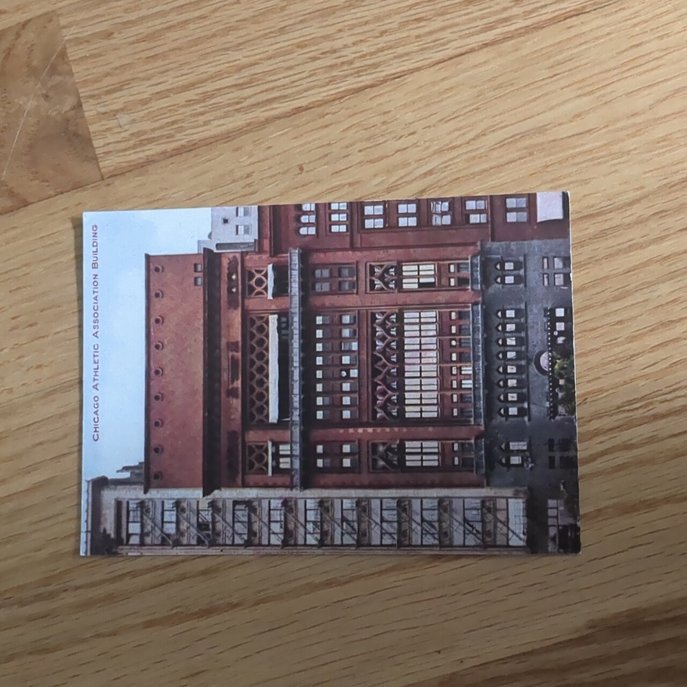 Vintage looking Chicago Postcard- Chicago Athletic Association Decor